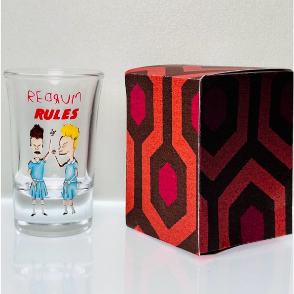 The Shining/Beavis Butthead Shot Glass w/ Matching Gift Box - Picture 1 of 3